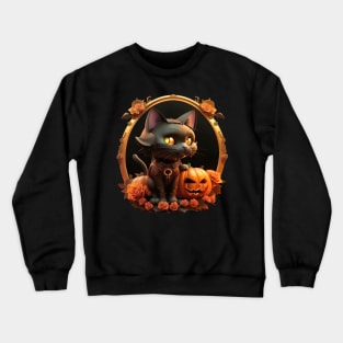 Halloween Black Cat Crewneck Sweatshirt